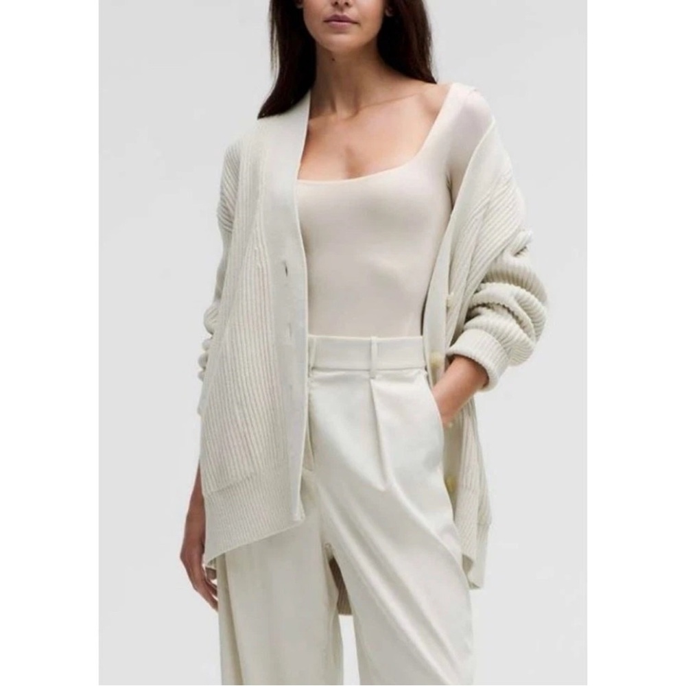 Lululemon Large Wundermost Square Neck Bodysuit Shine Ultra Soft Nulu NWT + Bag